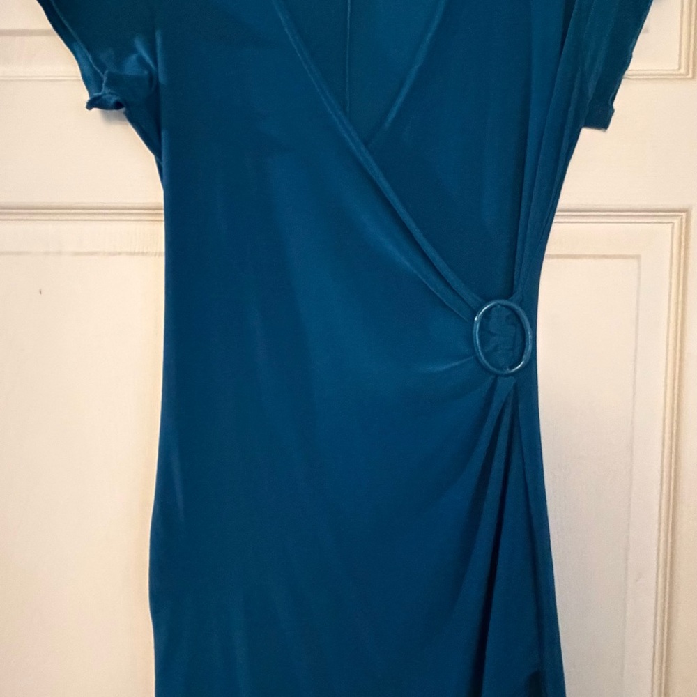 American City Wear Asymmetrical Teal Dress